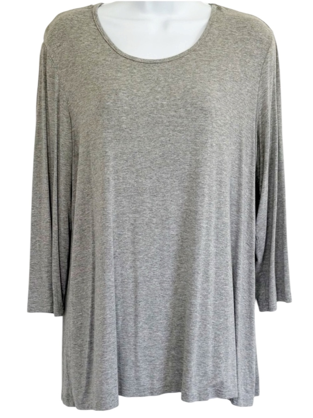 Kaktus Gray Flowy Tunic Top Womens Large Casual Minimalist Stretch Top